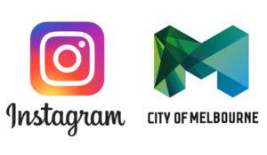 Instagram and City of Melbourne logos, graphic design and color